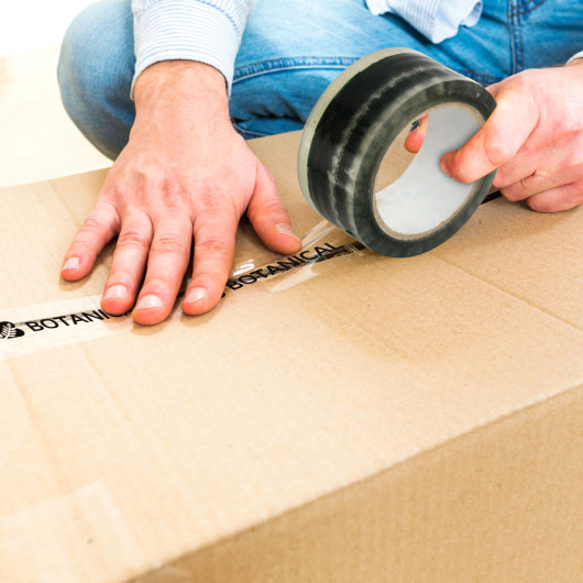 Branded Packing Tape Dimensions Feature